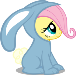 Size: 883x874 | Tagged: safe, fluttershy, pegasus, pony, g4, bunny costume, bunnyshy, clothes, female, filly, filly fluttershy, simple background, solo, transparent background, younger