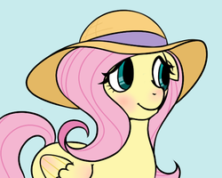 Size: 601x480 | Tagged: safe, artist:cooljapan, fluttershy, g4, hat
