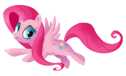 Size: 500x300 | Tagged: safe, artist:reuniclus, fluttershy, pinkie pie, pegasus, pony, g4, female, recolor, simple background, solo, white background