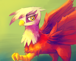 Size: 1024x819 | Tagged: safe, artist:musicalcombusken, gilda, griffon, g4, female, solo, spread wings