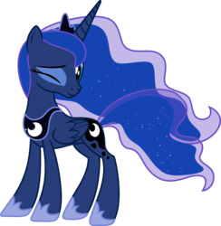 Size: 6000x6147 | Tagged: dead source, safe, artist:kraysee, princess luna, pony, g4, absurd resolution, female, simple background, solo, wink