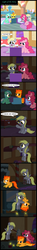 Size: 902x6175 | Tagged: safe, artist:toxic-mario, derpy hooves, lyra heartstrings, pinkie pie, spitfire, pegasus, pony, comic:toxic-mario's derpfire shipwreck, g4, battleship, belly, blackout, butt, candle, comic, derpfire, female, mare, mundane utility, plot, power outage, spitfiery, spitfire's hair is fire