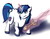 Size: 1600x1249 | Tagged: safe, artist:supervanman64, shining armor, pony, unicorn, g4, duo, levitation, magic, male, stallion, sword, telekinesis