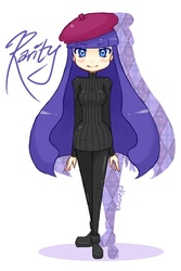 Size: 400x600 | Tagged: safe, artist:jellystick, rarity, human, g4, beatnik rarity, beret, clothes, hat, humanized, skinny, solo, thin