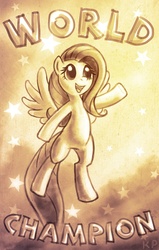 Size: 635x1000 | Tagged: safe, artist:kp-shadowsquirrel, fluttershy, pony, g4, female, monochrome, solo, stars