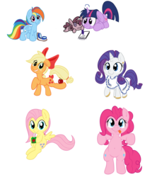 Size: 1138x1280 | Tagged: safe, artist:grumblepluck, applejack, fluttershy, pinkie pie, rainbow dash, rarity, smarty pants, twilight sparkle, g4, filly, mane six, old version, simple background, transparent background