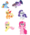 Size: 1138x1280 | Tagged: safe, artist:grumblepluck, applejack, fluttershy, pinkie pie, rainbow dash, rarity, smarty pants, twilight sparkle, g4, filly, mane six, old version, simple background, transparent background