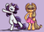 Size: 2100x1500 | Tagged: safe, artist:lanta, applejack, rarity, pony, g4, ballet, bipedal, clothes, dressup, skirt