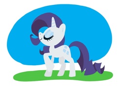 Size: 649x491 | Tagged: safe, artist:shuffle001, rarity, pony, unicorn, g4, eyes closed, female, horn, mare, solo