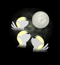 Size: 2000x2177 | Tagged: safe, artist:galliumb, derpy hooves, pegasus, pony, g4, female, high res, mare, mare in the moon, moon