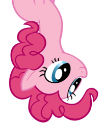 Size: 900x1093 | Tagged: dead source, safe, artist:biodegradablebox, pinkie pie, pony, g4, female, simple background, solo, transparent background, upside down, vector