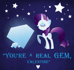 Size: 698x654 | Tagged: safe, artist:disfiguredstick, rarity, pony, g4, card, solo, valentine