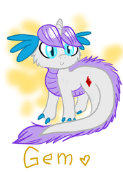 Size: 500x700 | Tagged: safe, artist:cat4lyst, oc, oc only, oc:gem, dracony, hybrid, interspecies, interspecies offspring, offspring, parent:rarity, parent:spike, parents:sparity, solo