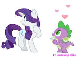 Size: 2000x1500 | Tagged: safe, artist:nightmaremoons, rarity, spike, dragon, pony, unicorn, g4, female, male, mare, ring, ship:sparity, shipping, simple background, straight, transparent background, vector