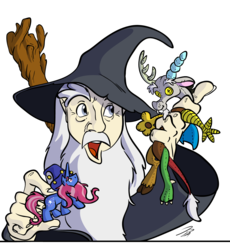 Size: 1240x1348 | Tagged: safe, artist:rannva, discord, star swirl the bearded, human, g4, beard, facial hair, gandalf, hat, lord of the rings, male, moustache, simple background, solo, transparent background, wizard, wizard hat