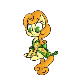 Size: 800x900 | Tagged: safe, artist:mcnuggyy, carrot top, golden harvest, pony, g4, cute, cutie top, female, kimono (clothing), simple background, sitting, smiling, solo, vector, white background