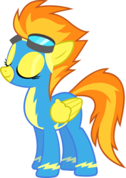 Size: 2950x4169 | Tagged: safe, artist:baumkuchenpony, spitfire, pegasus, pony, g4, .svg available, clothes, eyes closed, female, goggles, mare, simple background, solo, transparent background, uniform, vector, wonderbolts, wonderbolts uniform