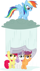 Size: 3612x6352 | Tagged: safe, artist:baumkuchenpony, apple bloom, rainbow dash, scootaloo, sweetie belle, g4, ponyville confidential, cutie mark crusaders, simple background, transparent background, vector