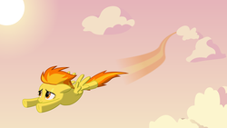 Size: 5760x3240 | Tagged: safe, artist:baumkuchenpony, spitfire, pegasus, pony, g4, cloud, female, flying, mare, show accurate, vector