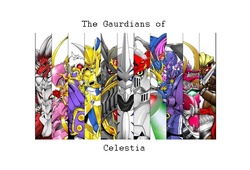 Size: 855x580 | Tagged: safe, princess celestia, g4, alphamon, craniamon, craniummon, crusadermon, digimon, duftmon, dynasmon, examon, lordknightmon, magnamon, meta, omegamon, omnimon, royal knights, sleipmon, text, ulforceveedramon