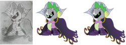 Size: 7291x2596 | Tagged: safe, artist:bigccv, spike, dragon, g4, boots, cape, clothes, costume, crossed arms, crossover, kirby (series), male, mask, meta knight, shoes, simple background, solo, transparent background