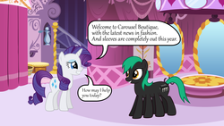 Size: 1920x1080 | Tagged: safe, artist:adamlhumphreys, rarity, oc, g4, carousel boutique, microcontroller, ponified