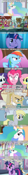 Size: 500x3087 | Tagged: safe, edit, edited screencap, screencap, applejack, derpy hooves, fluttershy, mayor mare, pinkie pie, princess celestia, rainbow dash, rarity, twilight sparkle, earth pony, pegasus, pony, unicorn, a canterlot wedding, fall weather friends, g4, lesson zero, swarm of the century, the last roundup, the mysterious mare do well, the return of harmony, winter wrap up, abuse, acting like kids, comic, crying, disney, disney world, female, floppy ears, grounded, i just don't know what went wrong, mane six, mare, momlestia, punishment, screencap comic, twilybuse, unicorn twilight, weird