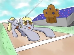 Size: 1600x1200 | Tagged: safe, artist:slowter1134, derpy hooves, pegasus, pony, g4, female, mare, muffin