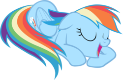 Size: 1000x655 | Tagged: artist needed, safe, rainbow dash, pony, g4, the cutie pox, female, simple background, sleeping, solo, transparent background, vector