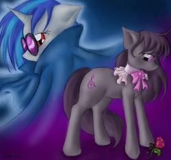 Size: 800x750 | Tagged: safe, artist:spectralpony, dj pon-3, octavia melody, vinyl scratch, g4, parody, phantom of the opera