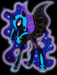 Size: 697x914 | Tagged: safe, artist:utakousami, nightmare moon, alicorn, pony, g4, simple background