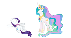 Size: 919x501 | Tagged: safe, princess celestia, rarity, princess molestia, g4