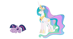 Size: 919x501 | Tagged: safe, princess celestia, twilight sparkle, princess molestia, g4, filly, implied foalcon, young, younger