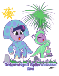 Size: 638x825 | Tagged: safe, artist:bunnimation, spike, twilight sparkle, dragon, pony, unicorn, g4, costume, duo, duo male and female, female, male, mare, simple background, transparent background, unicorn twilight