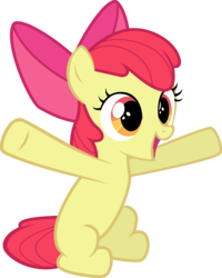 Size: 6000x7504 | Tagged: safe, artist:tamalesyatole, apple bloom, earth pony, pony, g4, absurd resolution, female, filly, hugs needed, simple background, solo, transparent background, vector