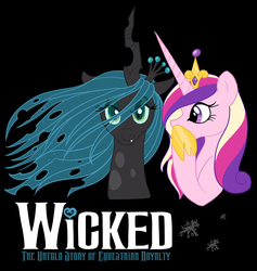 Size: 2732x2887 | Tagged: safe, artist:cluttercluster, princess cadance, queen chrysalis, changeling, changeling queen, g4, female, high res