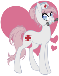 Size: 3823x4916 | Tagged: safe, artist:magicarin, nurse redheart, earth pony, pony, g4, female, mare, mouth hold, solo, syringe