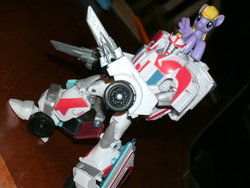 Size: 900x675 | Tagged: safe, lily blossom, g4, blind bag, figurine, irl, photo, ratchet, toy, transformers