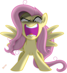 Size: 5184x5664 | Tagged: safe, artist:psyxofthoros, fluttershy, pegasus, pony, g4, absurd resolution, female, flutterrage, mare, simple background, solo, spread wings, transparent background, wings