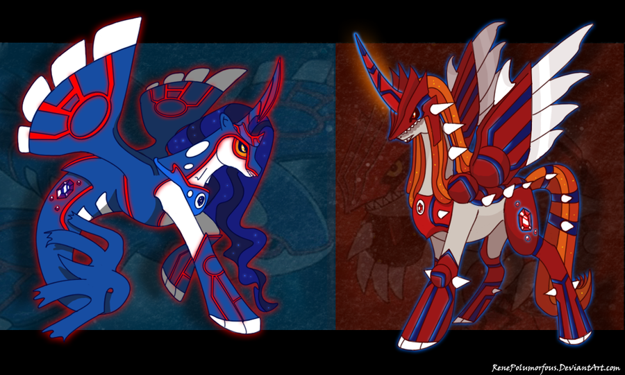Abstract Background Alicorn Artistrenepolumorfous Duo Groudon Kyogre Legendary Pokemon Merpony Pokemon Ponified Pony Ponymon Abstract Background Alicorn Artistrenepolumorfous Duo Groudon Kyogre Legendary Pokemon Merpony Pokemon Ponified Pony Ponymon