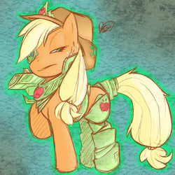 Size: 1000x1000 | Tagged: safe, artist:florecentmoo, applejack, g4, augmented