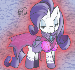 Size: 1000x943 | Tagged: safe, artist:florecentmoo, rarity, pony, unicorn, g4, bag, clothes, dress, female, glowing, mare, saddle bag, signature, solo