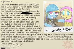 Size: 1280x853 | Tagged: safe, fluttershy, gilda, rainbow dash, ask islamashy, g4, blushing, clothes, grin, gun, helmet, hijab, islam, islamashy, letter, mail, photo, picture, smiling, text