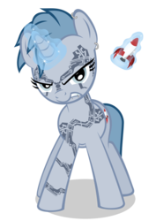 Size: 1024x1448 | Tagged: safe, artist:misteraibo, pony, eve online, glare, gritted teeth, looking at you, magic, piercing, ponified, rocket, simple background, solo, telekinesis, transparent background, vector