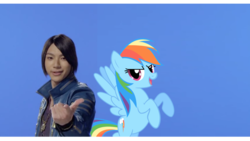 Size: 900x506 | Tagged: safe, artist:ryeguy5, rainbow dash, g4, crossover, gokaiger, joe gibken, photo, super sentai