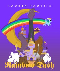 Size: 820x975 | Tagged: safe, artist:xtralife, rainbow dash, pegasus, pony, g4, album cover, canterlot, electric guitar, female, flying, guitar, mare, musical instrument, parody, ponified, ponified album cover, rainbow, rainbow (band), rock (music)