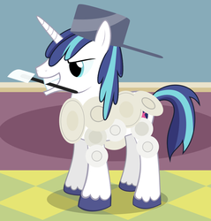 Size: 910x950 | Tagged: safe, artist:felixabsolved, shining armor, g4, armor, knife, pan, plate, pun