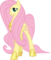 Size: 900x1067 | Tagged: safe, artist:multiversecafe, fluttershy, pegasus, pony, g4, alternate body style, element of kindness, female, hoof shoes, older, peytral, princess shoes, simple background, slender, solo, tall, thin, transparent background, vector