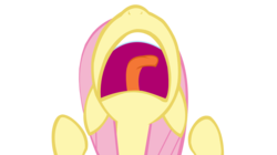 Size: 1440x806 | Tagged: safe, artist:awesometwostudios, fluttershy, g4, the return of harmony, nose in the air, screaming, simple background, transparent background, vector