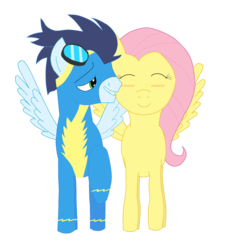 Size: 1775x1953 | Tagged: safe, artist:articerile, fluttershy, soarin', pegasus, pony, g4, blushing, female, male, mare, shipping, simple background, soarinshy, stallion, straight, transparent background